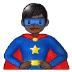 🦸🏿‍♂️ man superhero: dark skin tone display on Samsung